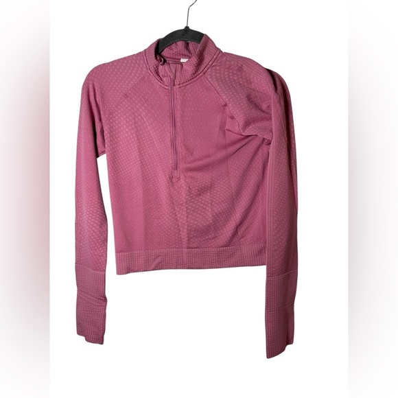 Lululemon Rest Less Cropped Half-Zip Long Sleeve Pink Size 4 - Picture 3 of 8